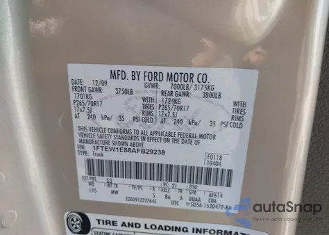 2010 Ford F-150 Xl/Xlt from USA, damaged, VIN 1FTEW1E88AFB29238